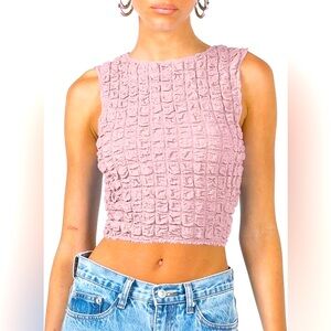 Y2K style popcorn tank in mauve